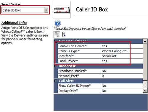 Caller Id Box Configuration (Serial Port)