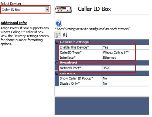 Ethernet Caller Id Box Configuration
