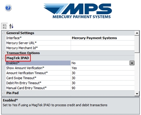 Credit Card Settings