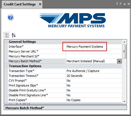 Mercury Pay Configuration