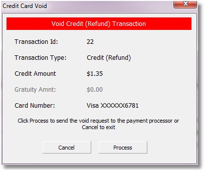 Credit Card Void Refund