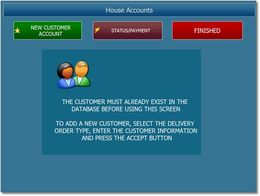 Customer Account Management Screen