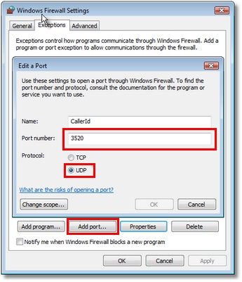 Adding an exception to the Windows Firewall