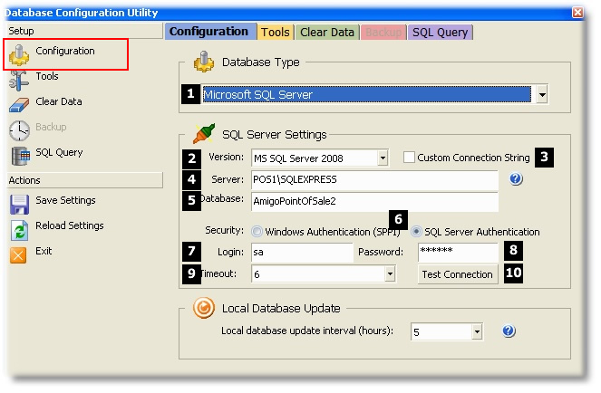 Database Configuration Utility