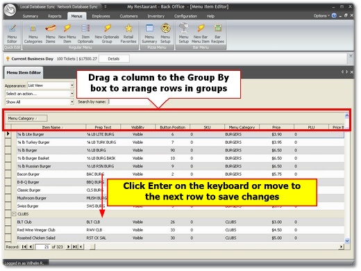 Data Grid in List View