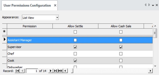 Permissions Management (Grid View)