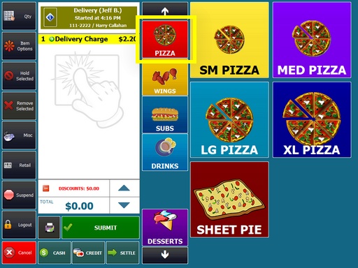 Pizza Size Selection