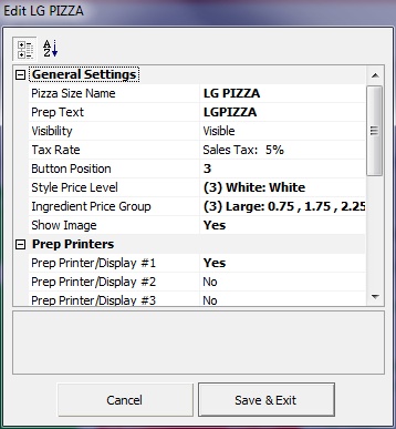 Pizza Size Editor