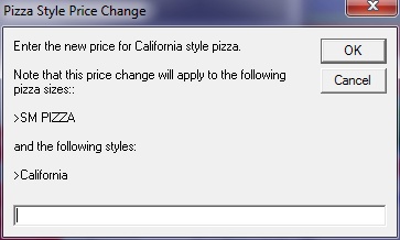 Pizza Style Price Change