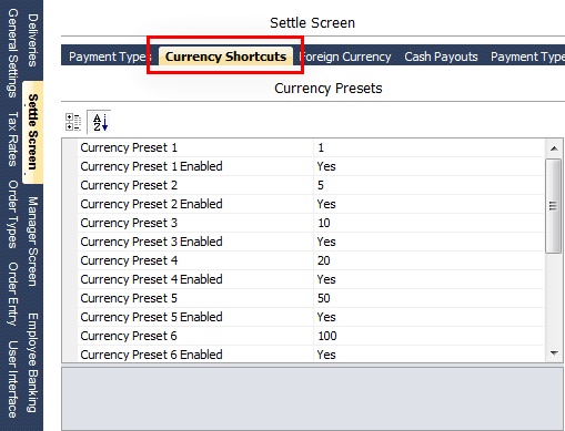 Currency Presets