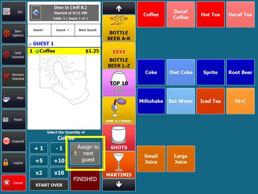 Assign Item to Different Guest