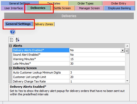 Delivery Settings