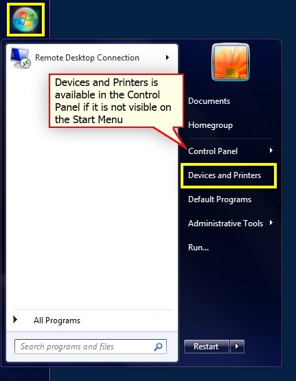 <br>
Windows 7 Devices and Printers Folder