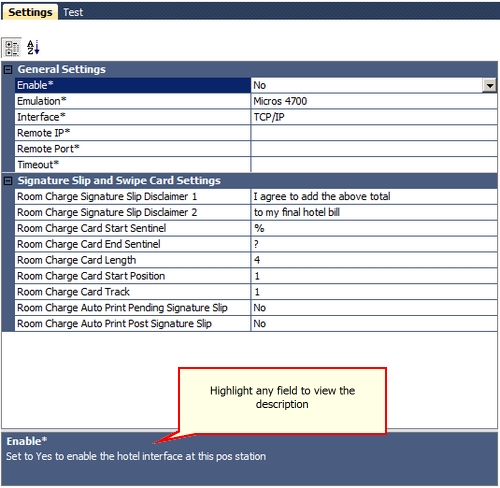 Hotel Interface Setup & Testing