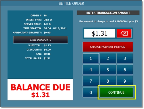 Enter the Transaction Amount