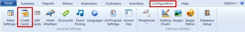 Back Office > Configuration > Credit Cards