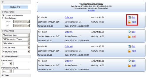 Transactions Summary