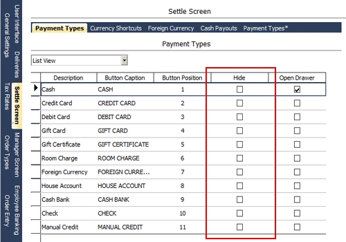 Payment Methods Configuration