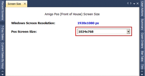 Screen Size Adjustment