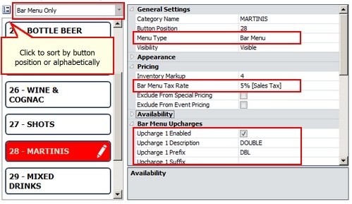 Menu Categories Editor