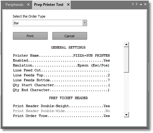 Prep Printer Test