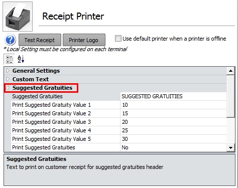 Suggested Gratuities