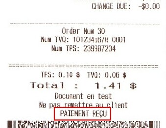 <br>
Customer Receipt Printed After Payment (Counter Mode)