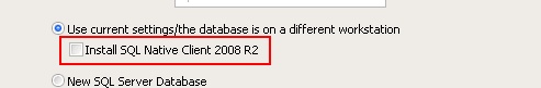 <br>
Install SQL Native Client at all other workstations<br>
<br>
