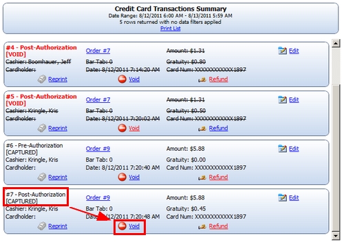 <br>
Void PostAuth (Capture) Transaction