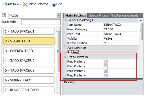 The menu item will appear on any monitor designated as Prep 3