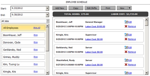 Schedule in List Mode