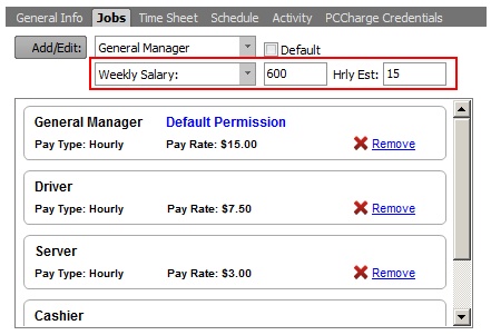 Employee Editor Jobs Tab