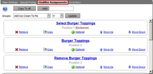 Modifier Assignments