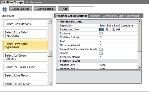 Modifier Groups