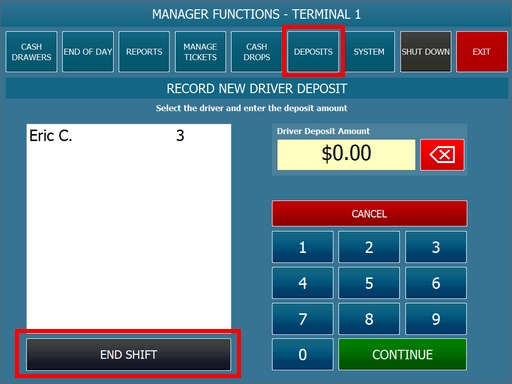 Driver End Shift