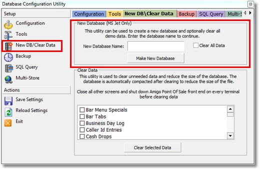 Database Configuration Utility